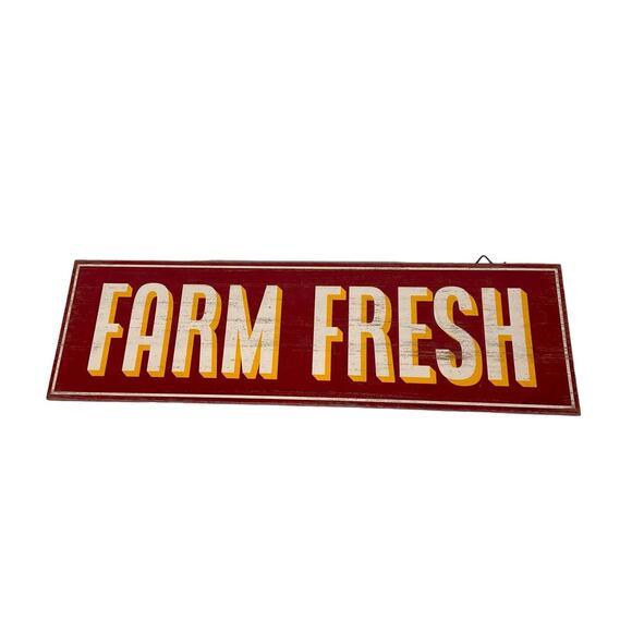 Red Shed Farm Fresh Wood Indoor Sign 24" x 7" - Picture 1 of 6